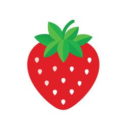 strawberry with white seeds, vector icon for exotic fruit, culinary design, and botanical illustration