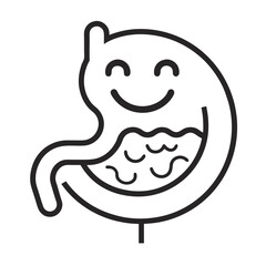 Smiling stomach vector icon on white background