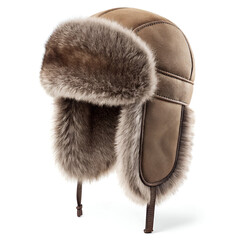 fur cap isolated on white
