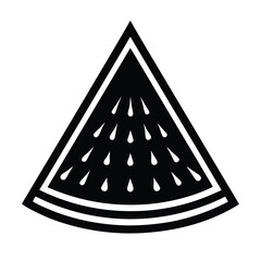 watermelon slice silhouette, vector icon for summer freshness, healthy eating, and tropical fruit themes