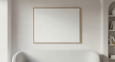 Mockup Blank Canvas In Modern Living Room