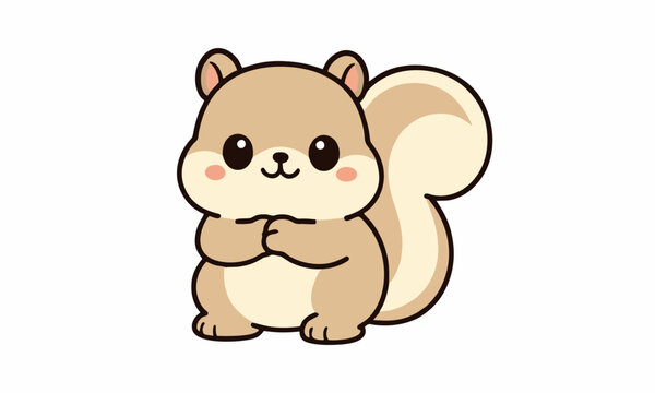 cute squirrel macot cartoon illustration