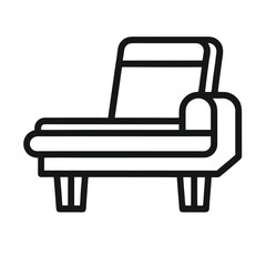 Comfortable arm chair vector icon 