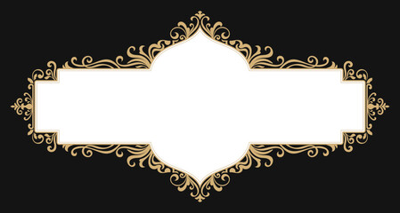 Gold vintage luxury frame with space for brand text