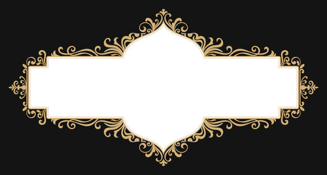 Gold vintage luxury frame with space for brand text