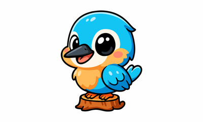 Fototapeta premium Cute bird mascot cartoon illustration