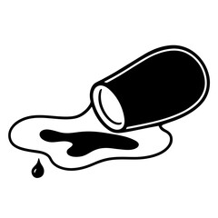 Spilled ink line art vector illustration 