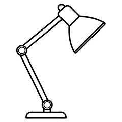 Study lamp line art  vector illustration 