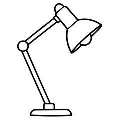 Study lamp line art  vector illustration 