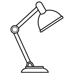 Study lamp line art  vector illustration 