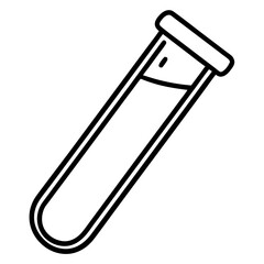 Test tube line art  vector illustration 