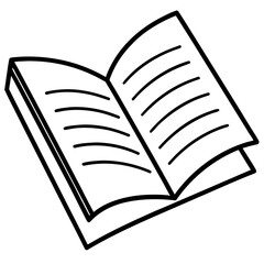 Open exam paper line art vector illustration 