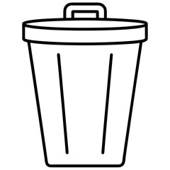 Trash bin line art vector illustration 