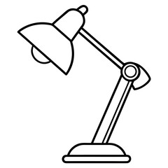 Desk lamp line art vector illustration 