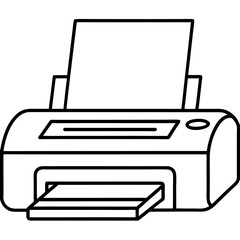 Office printer line art vector illustration 