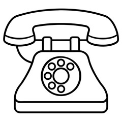 Telephone line art vector illustration 