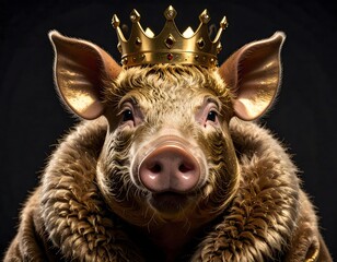 Fototapeta premium Golden Royal Beasts - Fantasy Portraits of Regal Animals