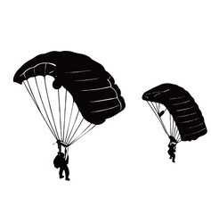silhouette image of a skydiver with a transparent background