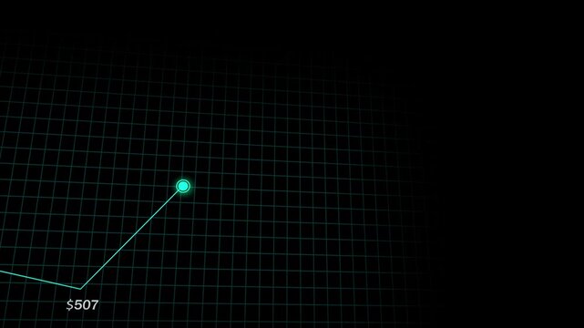 Teal line stock chart animation. Business and technology data visualization in 4k ultra hd. Stock market finance animated teal line graph. Digital asset presentation seamless looping motion graphics. - Powered by Adobe