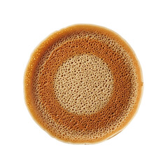 Close-up of a Circular Pocketed Flatbread.