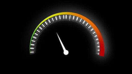 Seamless looping motion graphics of speedometer gauge meter performance indicator modern design.Animated speedometer gauge meter progress performance indicator dashboard technology digital interface. - Powered by Adobe