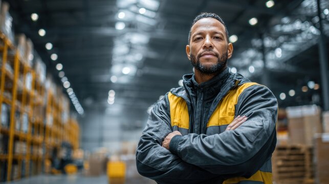 Portrait of biracial businessman smiling at camera, wearing yellow sweater,