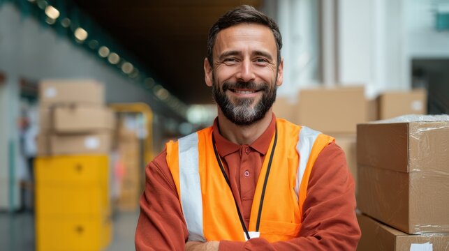 Portrait of biracial businessman smiling at camera, wearing yellow sweater, - Powered by Adobe
