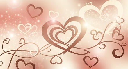Romantic Heart Swirls Background Design for Valentine's Day and Love Celebrations