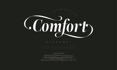 Classy serif font with flowing curves and decorative swashes, great for premium branding and print