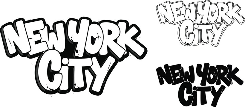 New york city graffiti style vector illustration for graphic design and creative projects download now free