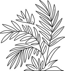 Vibrant jungle plant illustration showcasing the lush beauty of tropical foliage in detail