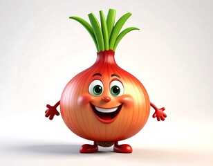 Cartoon onion with a happy face (1)