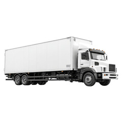 White Delivery Truck on Transparent Background for Commercial Use