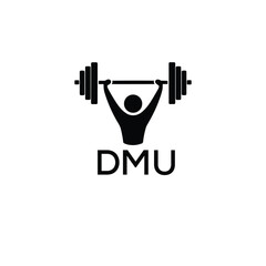 Classic Shield Logo with Stars and DMU Letters – Premium Badge or Security Brand Identity. DMU Letter Logo.
