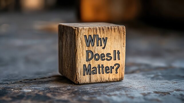 Wooden Blocks with Words "Why Does It Matter?" Representing Educational Themes Thought Provoking Questions and Social Impact for Social Media Campaigns Workshops and Learning Resources