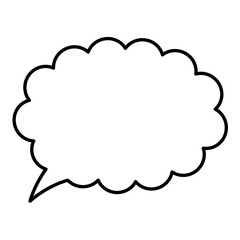 Thought bubble thinking cloud outline vector icon for apps and websites