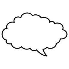 Thought bubble thinking cloud outline vector icon for apps and websites