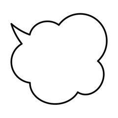 Thought bubble thinking cloud outline vector icon for apps and websites