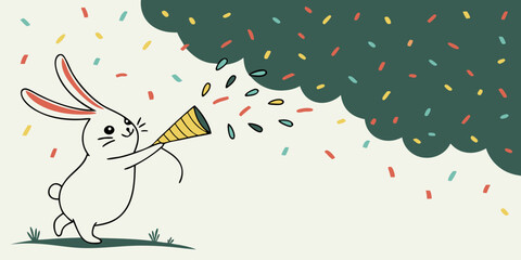 Bright birthday confetti dropping on clear background, cheerful birthday and party decoration for vertical social media design in green white background vector illustration.