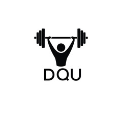 Classic Shield Logo with Stars and DQU Letters – Premium Badge or Security Brand Identity. DQU Letter Logo.
