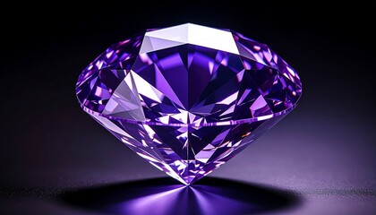 Sparkling Purple Diamond on Black Background with Luxury, Gemstone, Jewelry, and Precious.