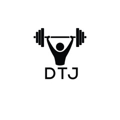 Classic Shield Logo with Stars and DTJ Letters – Premium Badge or Security Brand Identity. DTJ Letter Logo.
