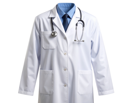 Classic White Lab Coat Isolated PNG - Powered by Adobe