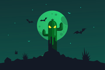 a group of ghosts floating over a tropical beach vector illustration
