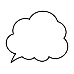 Thought bubble thinking cloud outline vector icon for apps and websites
