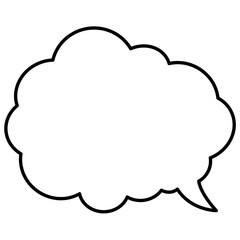 Thought bubble thinking cloud outline vector icon for apps and websites