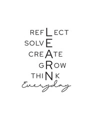 LEARN Everyday Acronym Motivational Quote. Embrace daily growth with this 