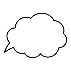 Thought bubble thinking cloud outline vector icon for apps and websites