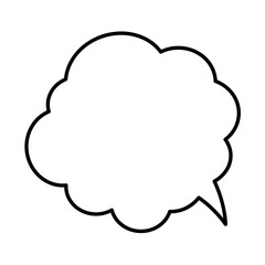 Thought bubble thinking cloud outline vector icon for apps and websites