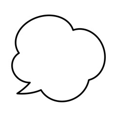 Thought bubble thinking cloud outline vector icon for apps and websites